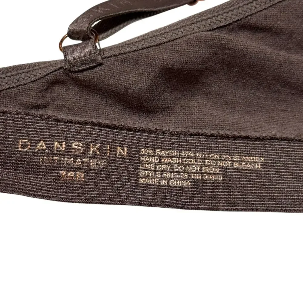 Danskin Intimates Underwire Push Up Bra Brown 36B